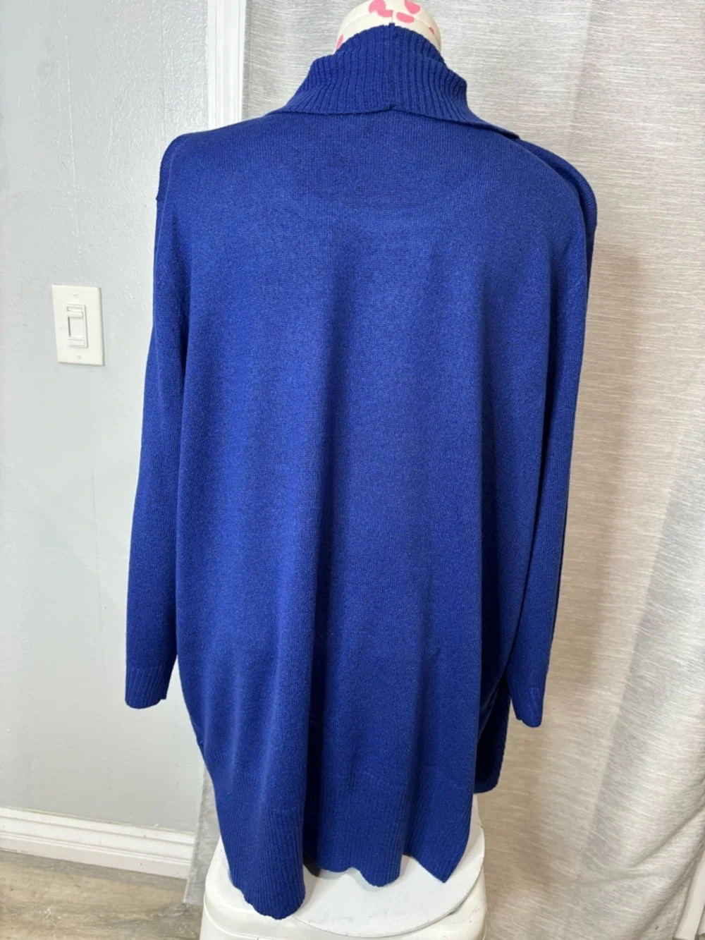 Laura Scott Royal Blue Open-Front Cardigan with Embellished Knit Top - Picture 4 of 7